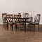 Baxton Studio Augustine Grey Upholstered and Walnut Wood 7-Piece Dining Set 165-10548-10520 - alternate 8